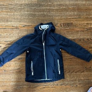 Blue rain jacket